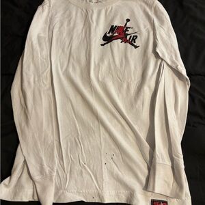 Jordan White Long Sleeve Kids Tee